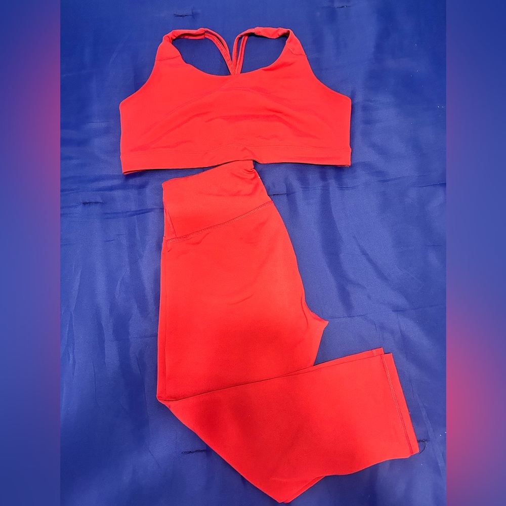 Old Navy Red High-Waisted Leggings